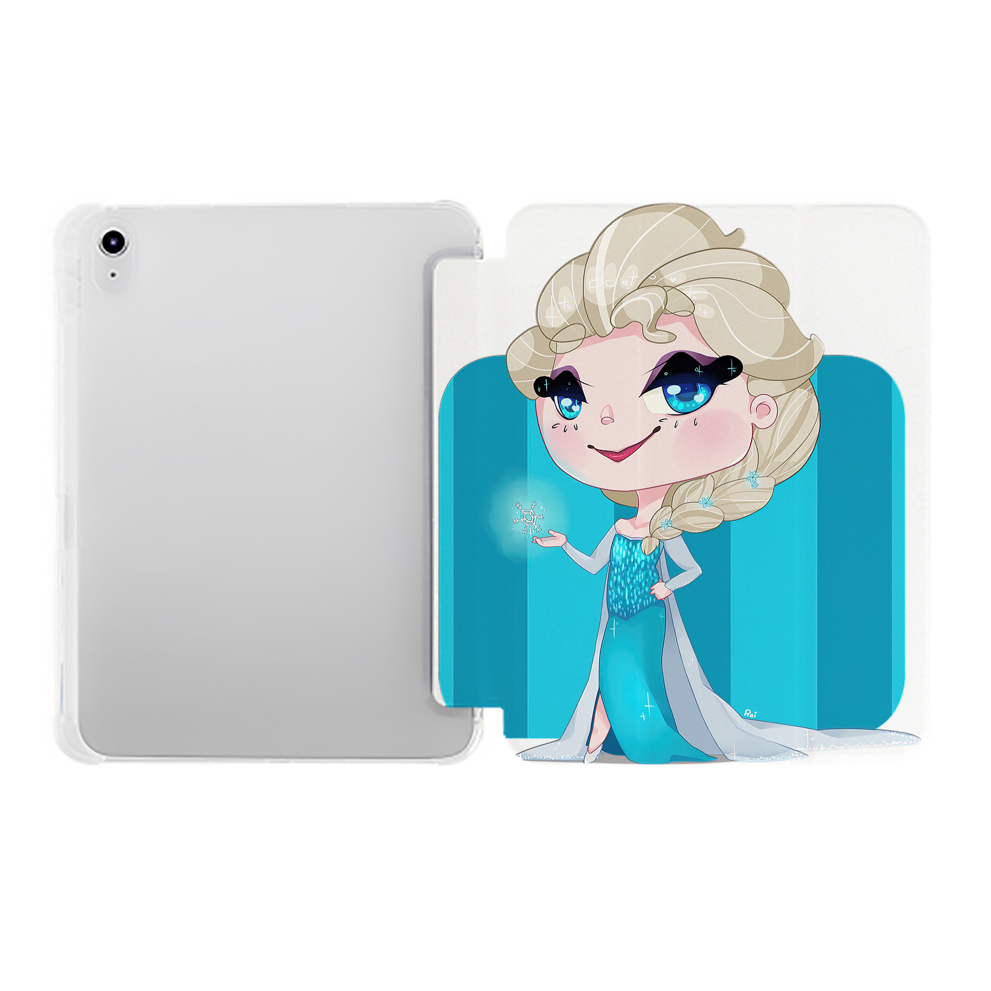 （画像用） アナと雪の女王 アンナ エルサ Frozen Anna Elsa IPad ケース ペン収納付き 三つ折りスタンド PUレザー×シリコン 対応機種9.5/10.5/10.9インチ
